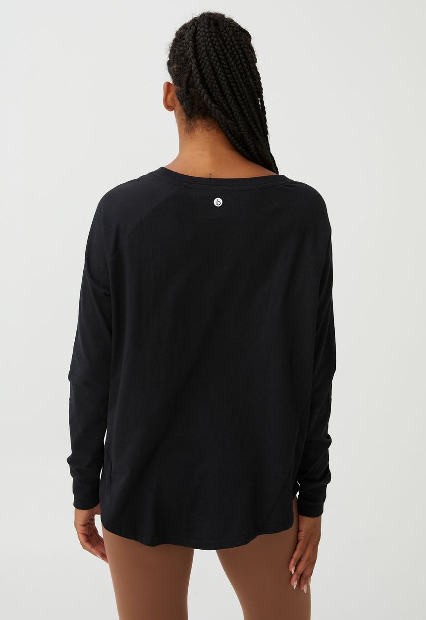 Cotton On - Active rib long sleeve top - black