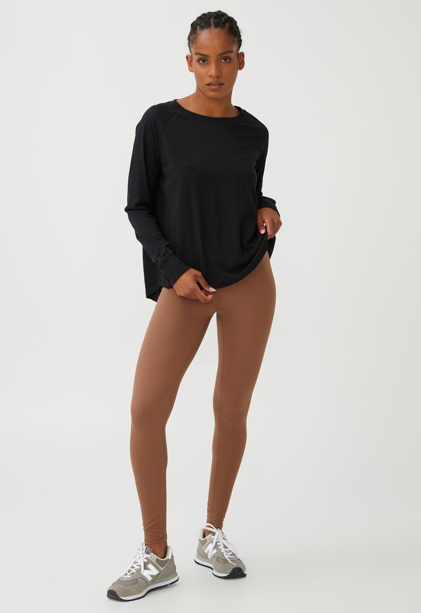 Cotton On - Active rib long sleeve top - black