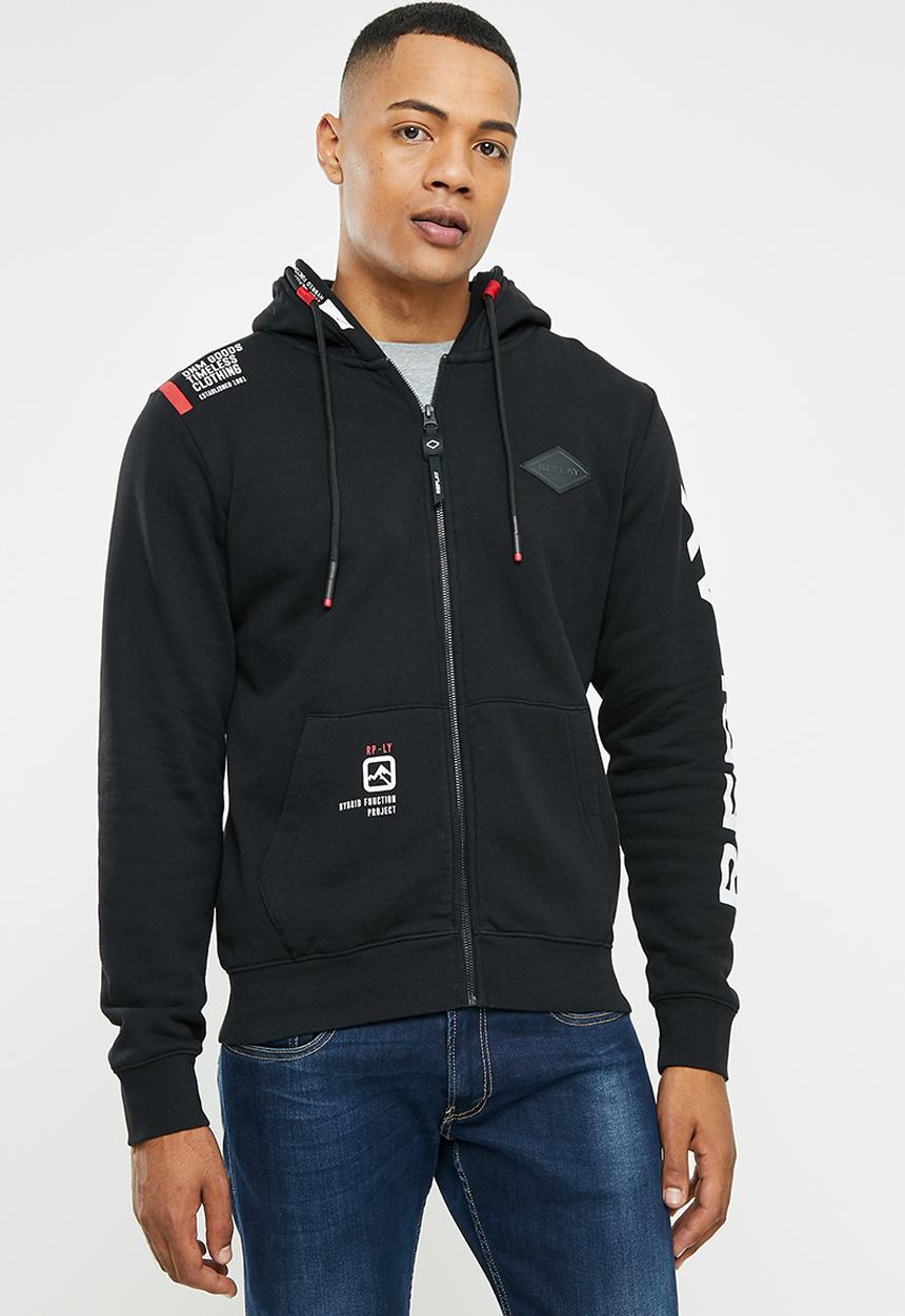 Replay - Replay zip hoody - black