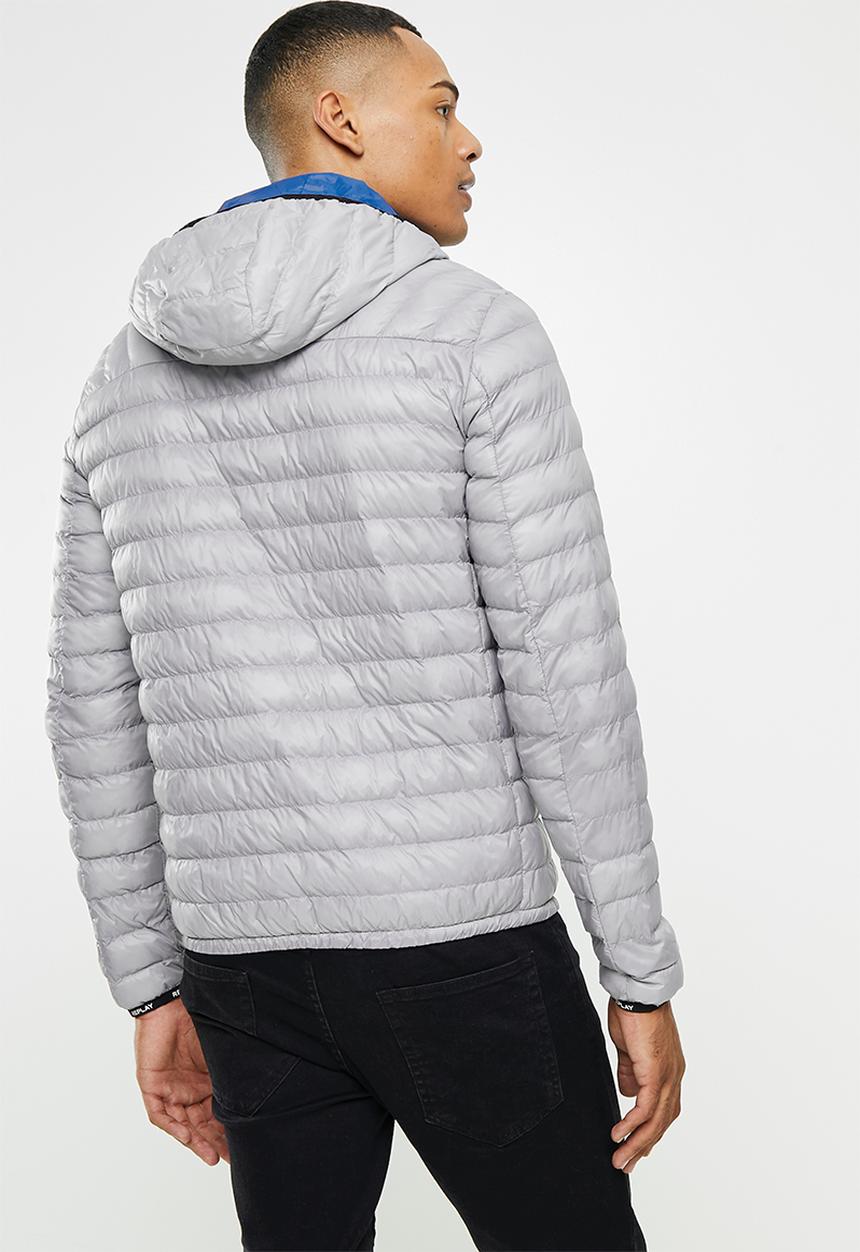 Replay - Hooded puffer jacket - grey