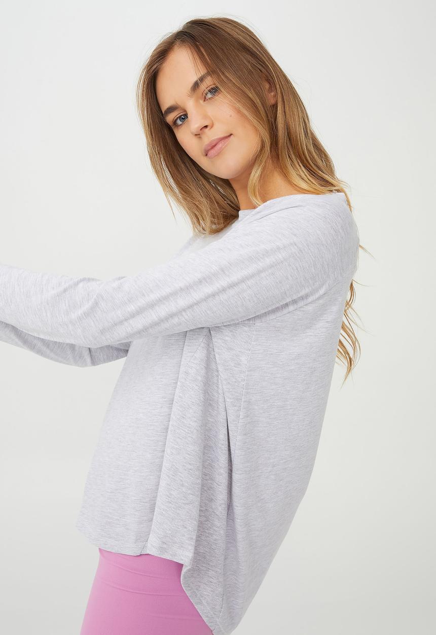 Cotton On - Active rib long sleeve top - grey marle