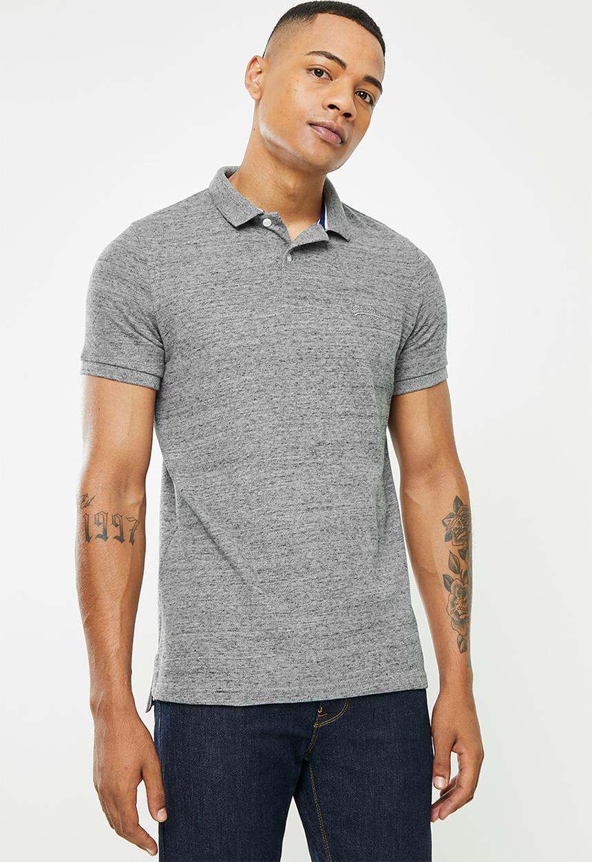 Superdry. - Classic pique short sleeve polo - grey