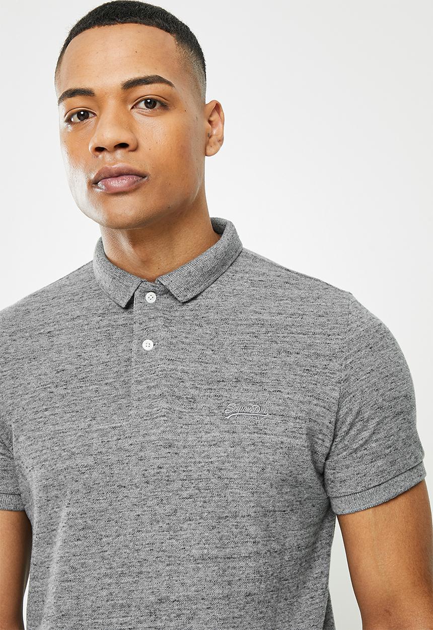 Superdry. - Classic pique short sleeve polo - grey