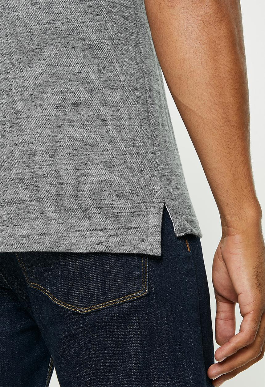 Superdry. - Classic pique short sleeve polo - grey
