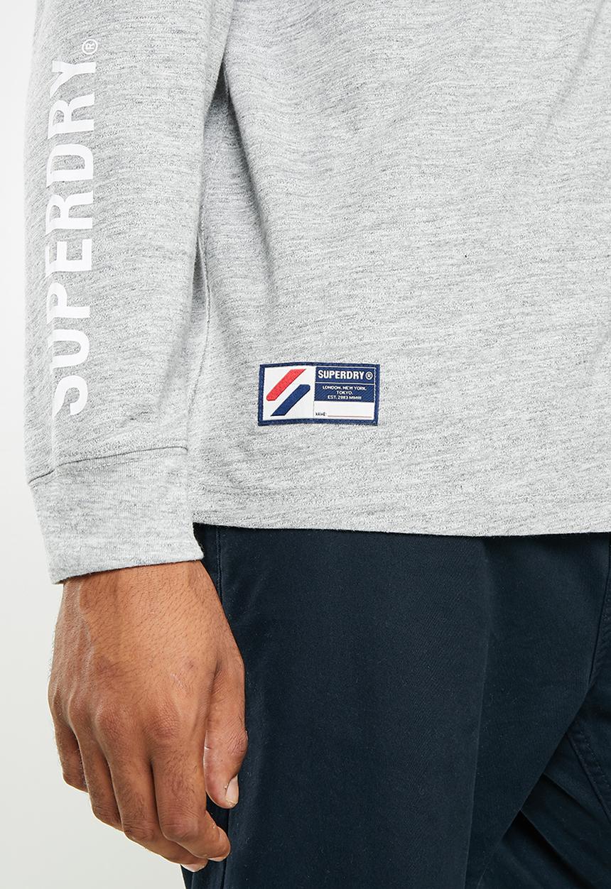 Superdry. - Superdry code logo che long sleeve top - grey