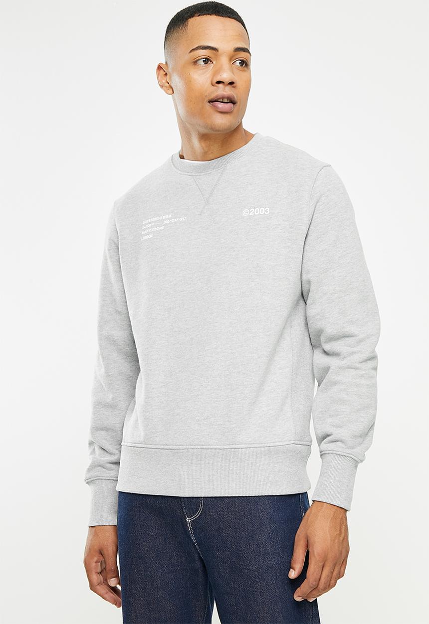 Superdry. - Corporate logo crew - grey