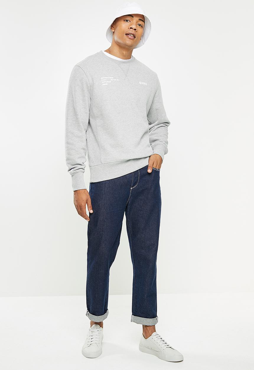 Superdry. - Corporate logo crew - grey