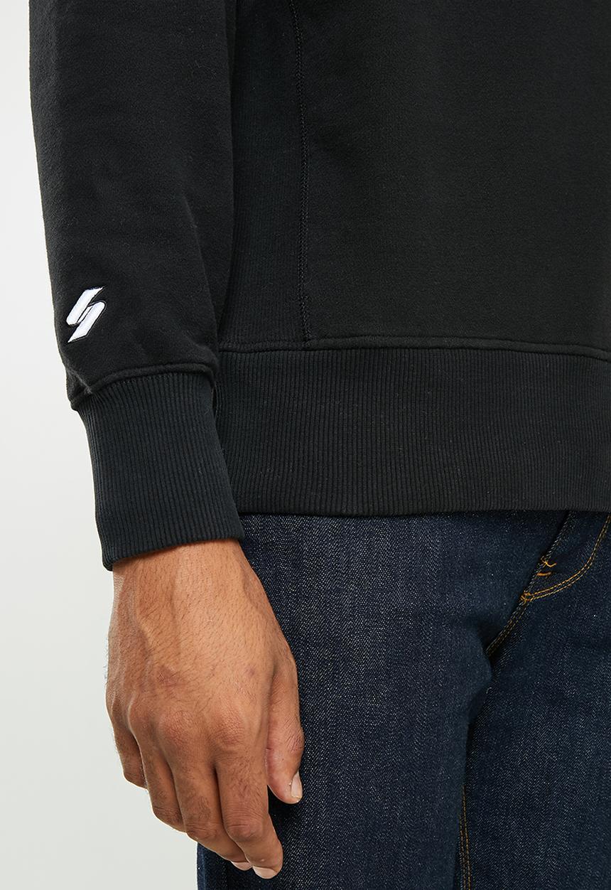 Superdry. - Corporate logo crew - black