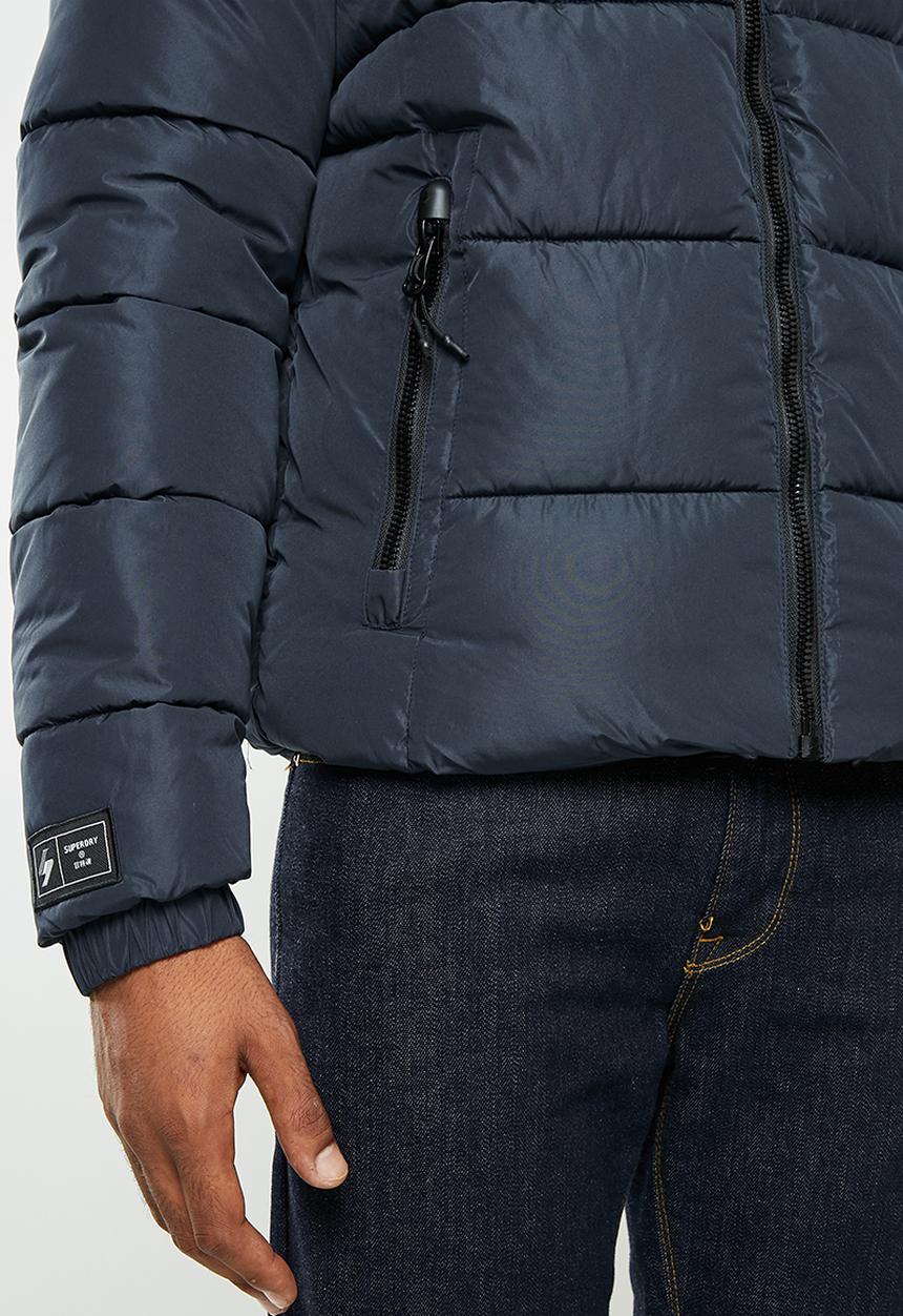 Superdry. - Hooded sports puffer - eclipse navy
