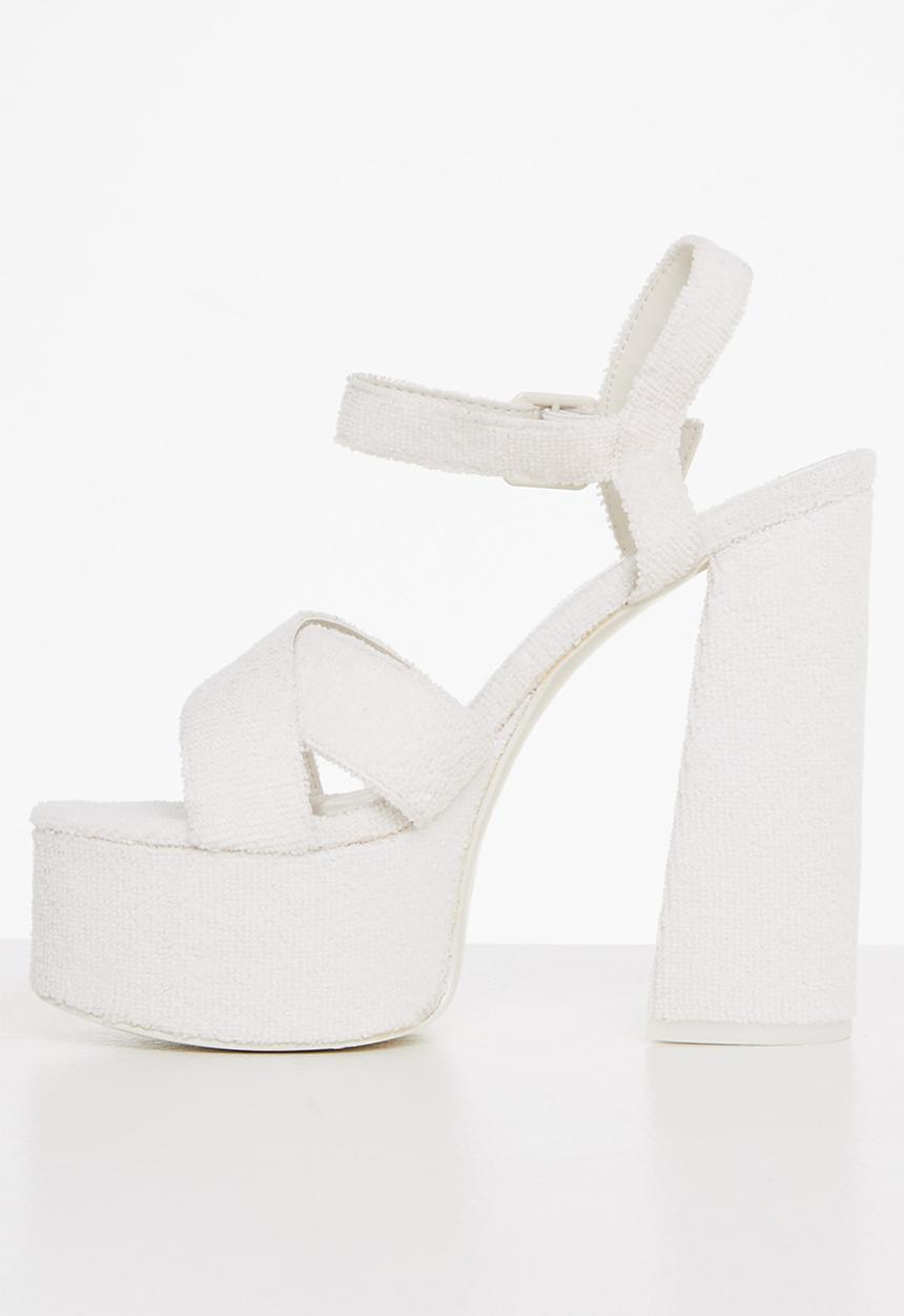 Public Desire - Content chunky platform high heel - white