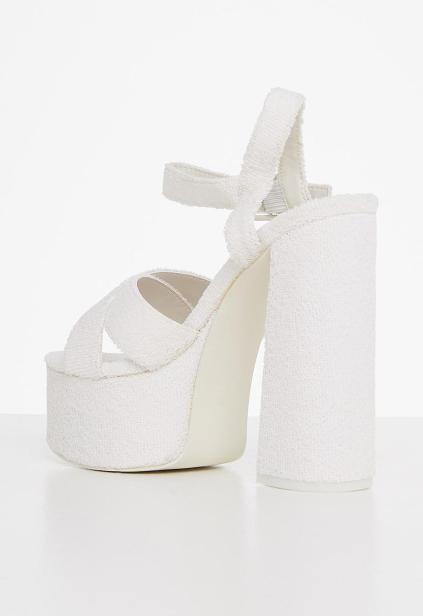 Public Desire - Content chunky platform high heel - white