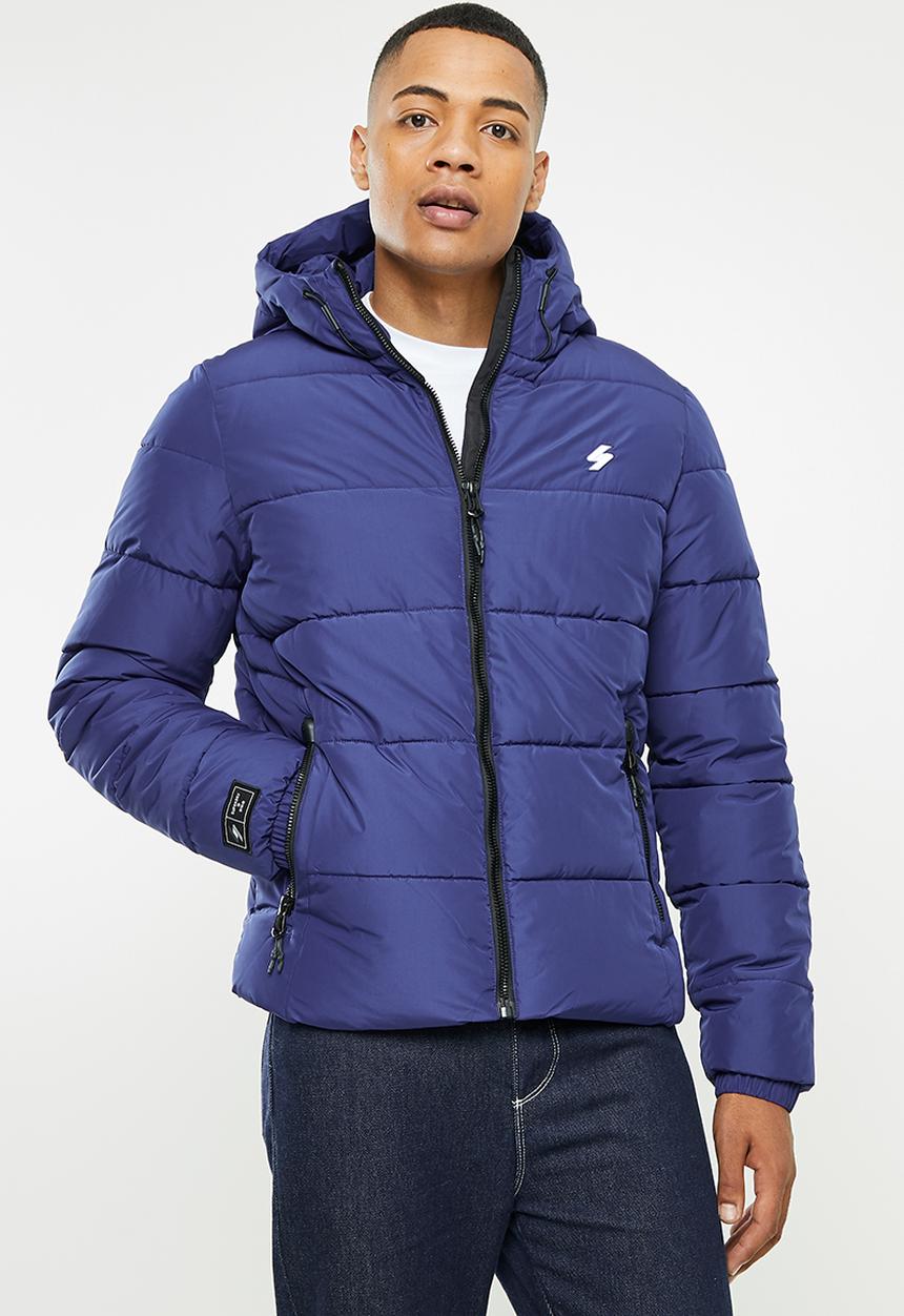 Superdry. - Hooded sports puffer - supermarine navy