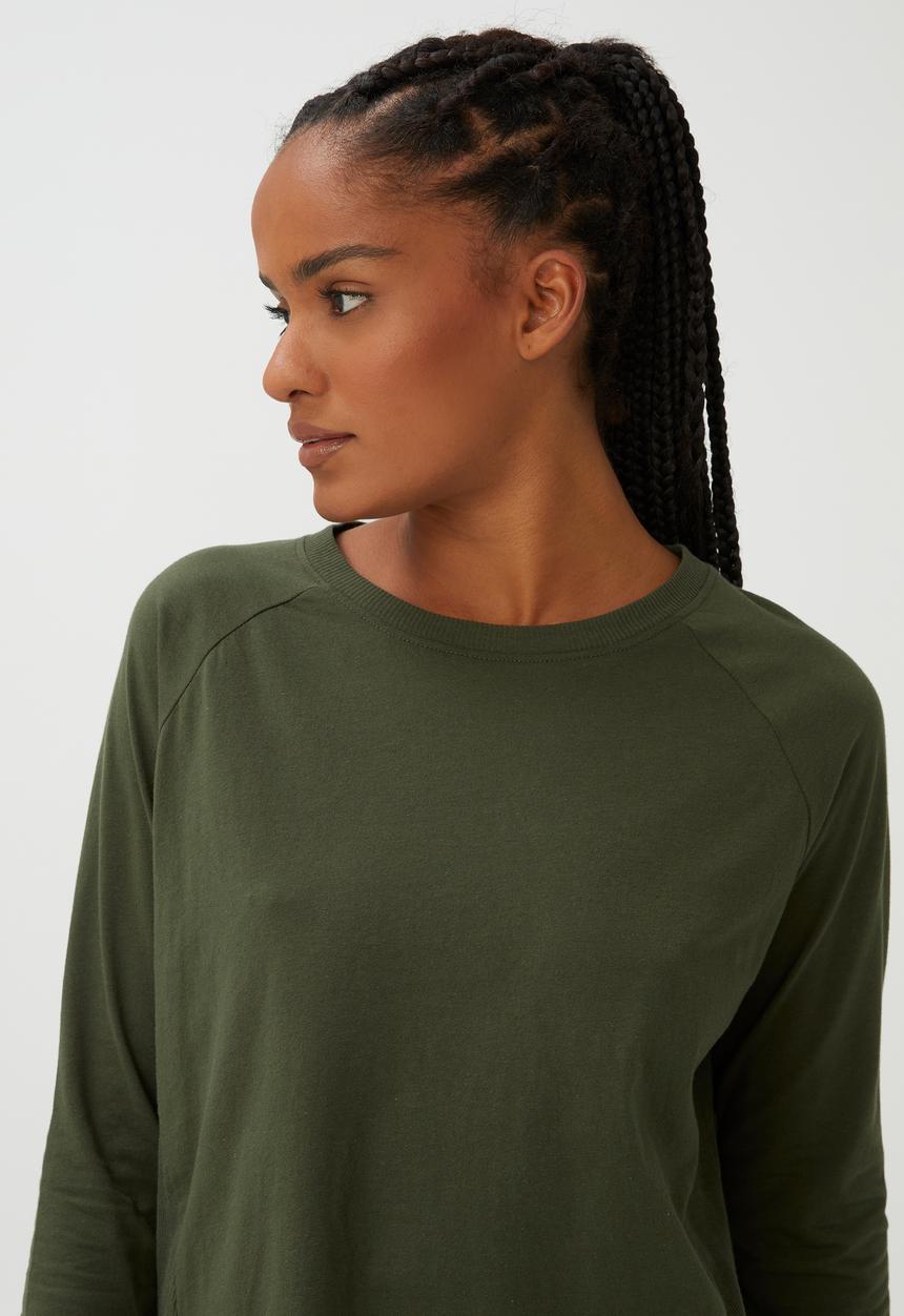 Cotton On - Active rib long sleeve top - khaki