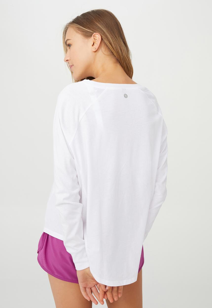 Cotton On - Active rib long sleeve top - white