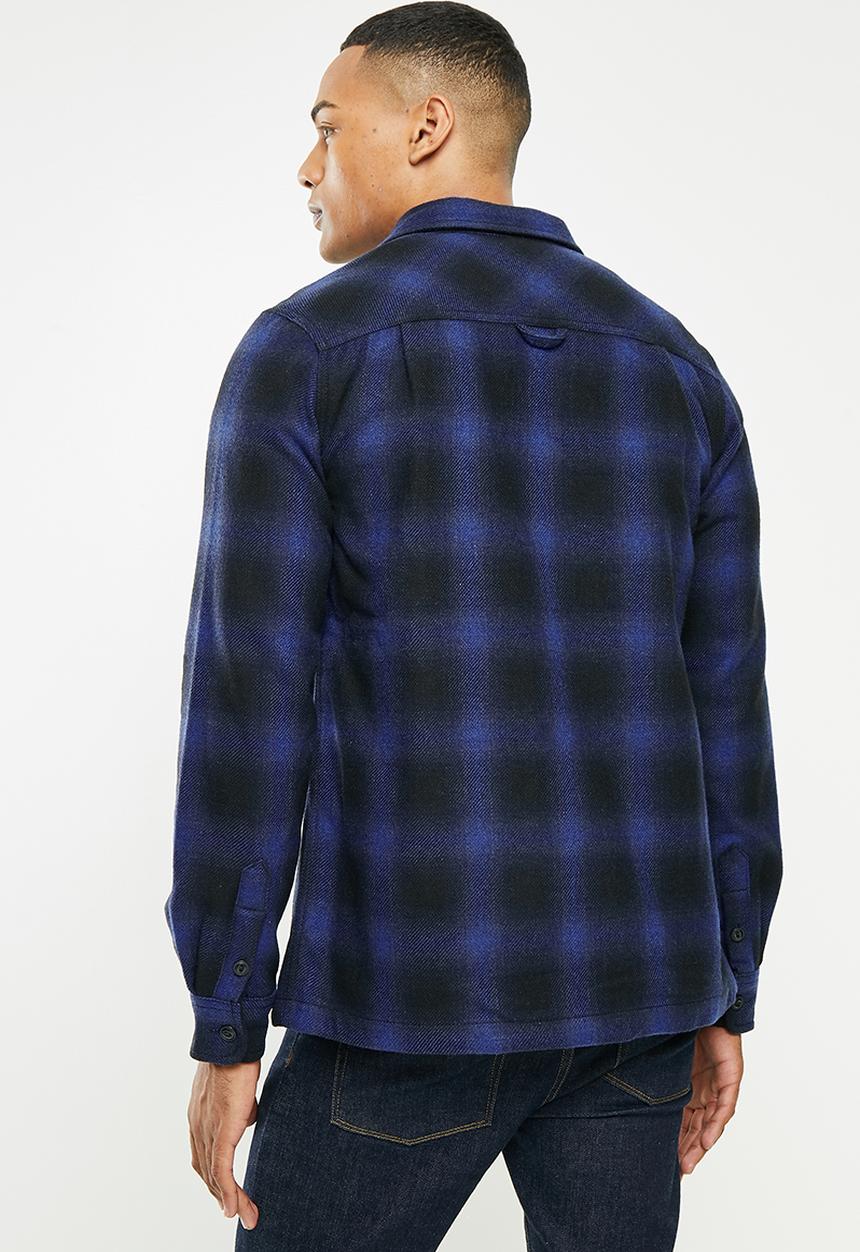 Superdry. - Wool miller overshirt - bluefalls check