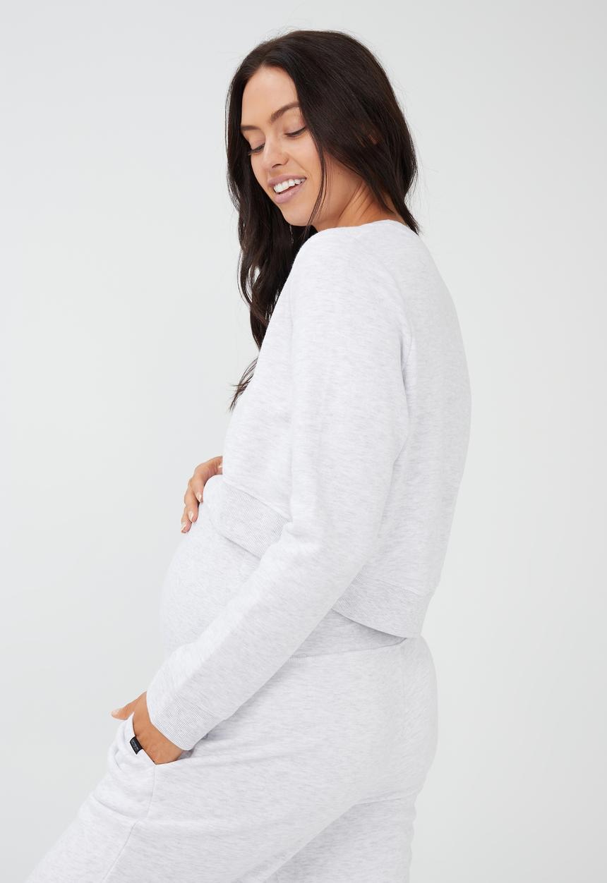 Cotton On - Maternity plush crew - cloudy grey marle