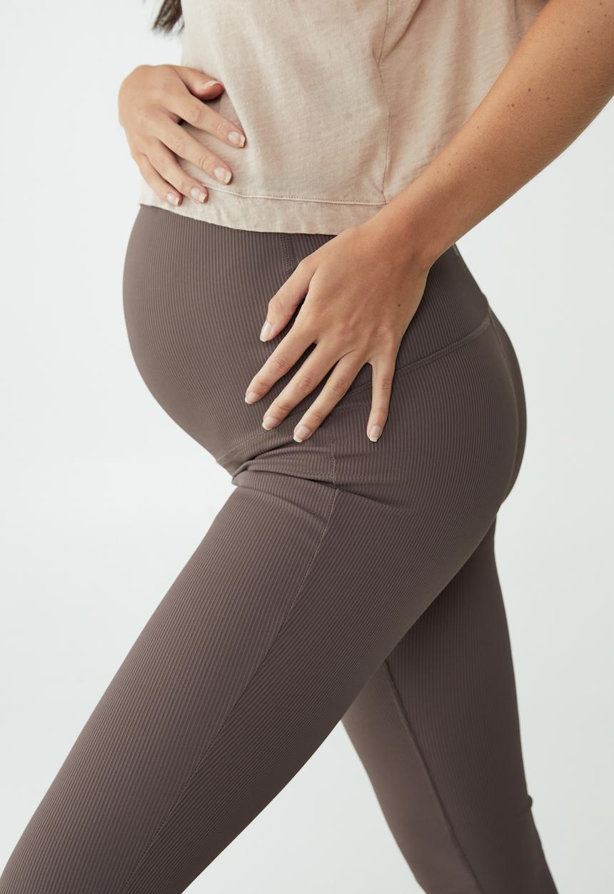 Cotton On - Maternity rib full length flare - brownie