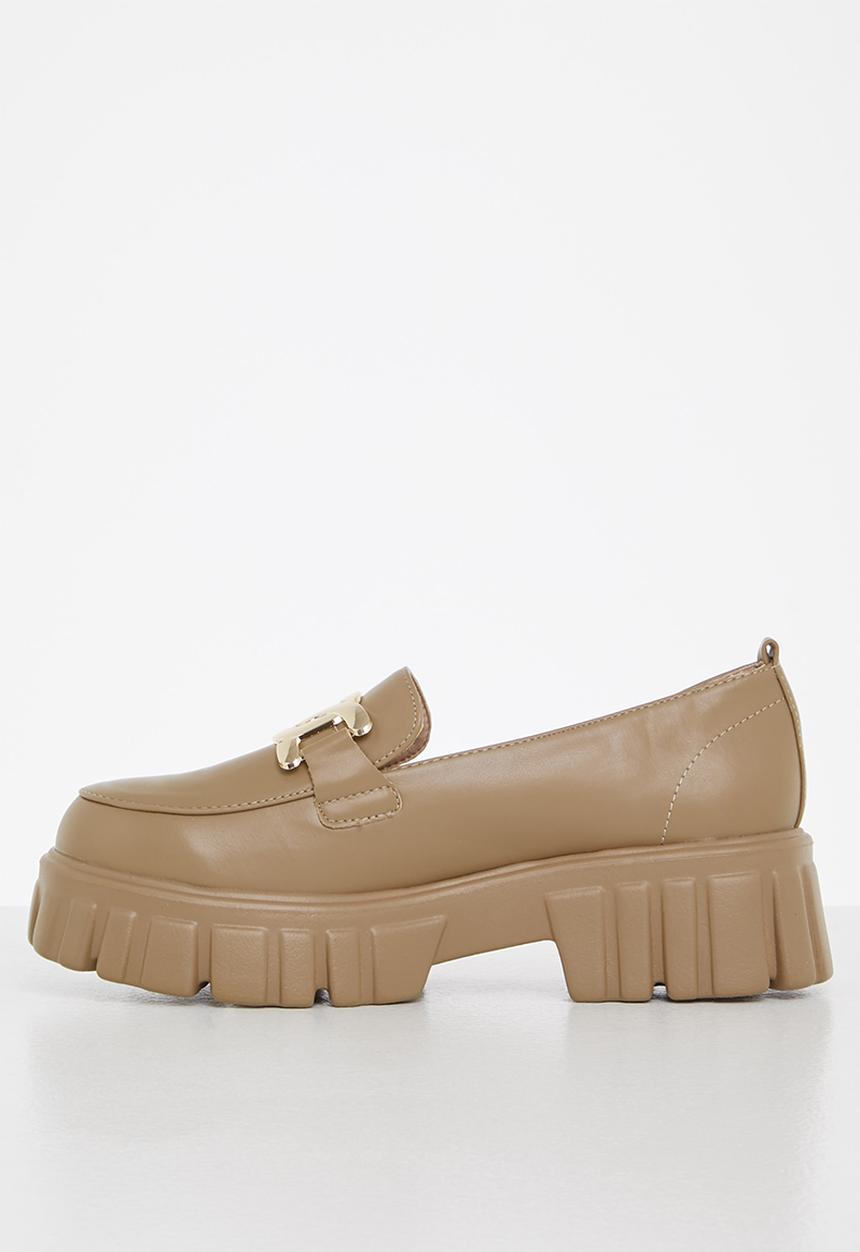 Seduction - Chunky chain trim loafer - taupe