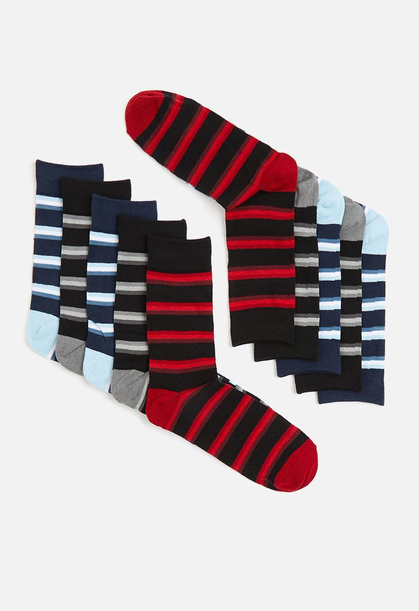 Brave Soul - Dalkey 5 pack stripe socks - multi