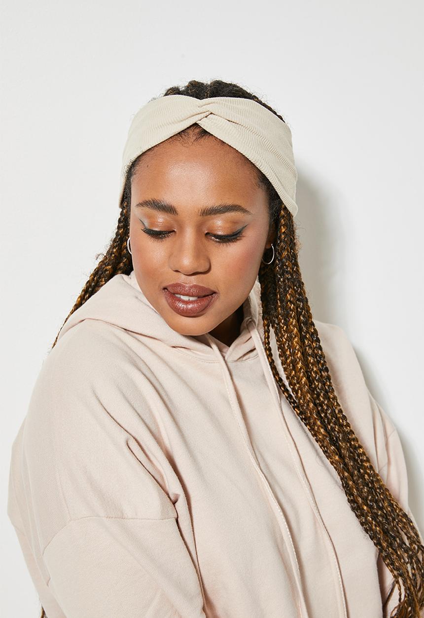 Superbalist - 2 pack headband set - cream & brown
