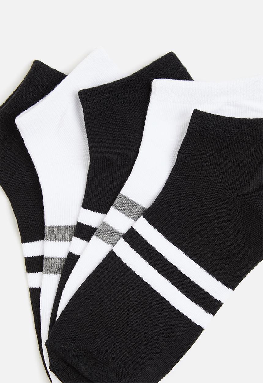 Brave Soul - Runner 5 pack socks - black & white