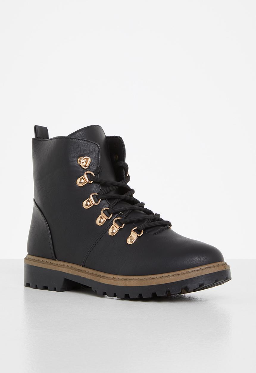 Seduction - Lace up hiking boot - black