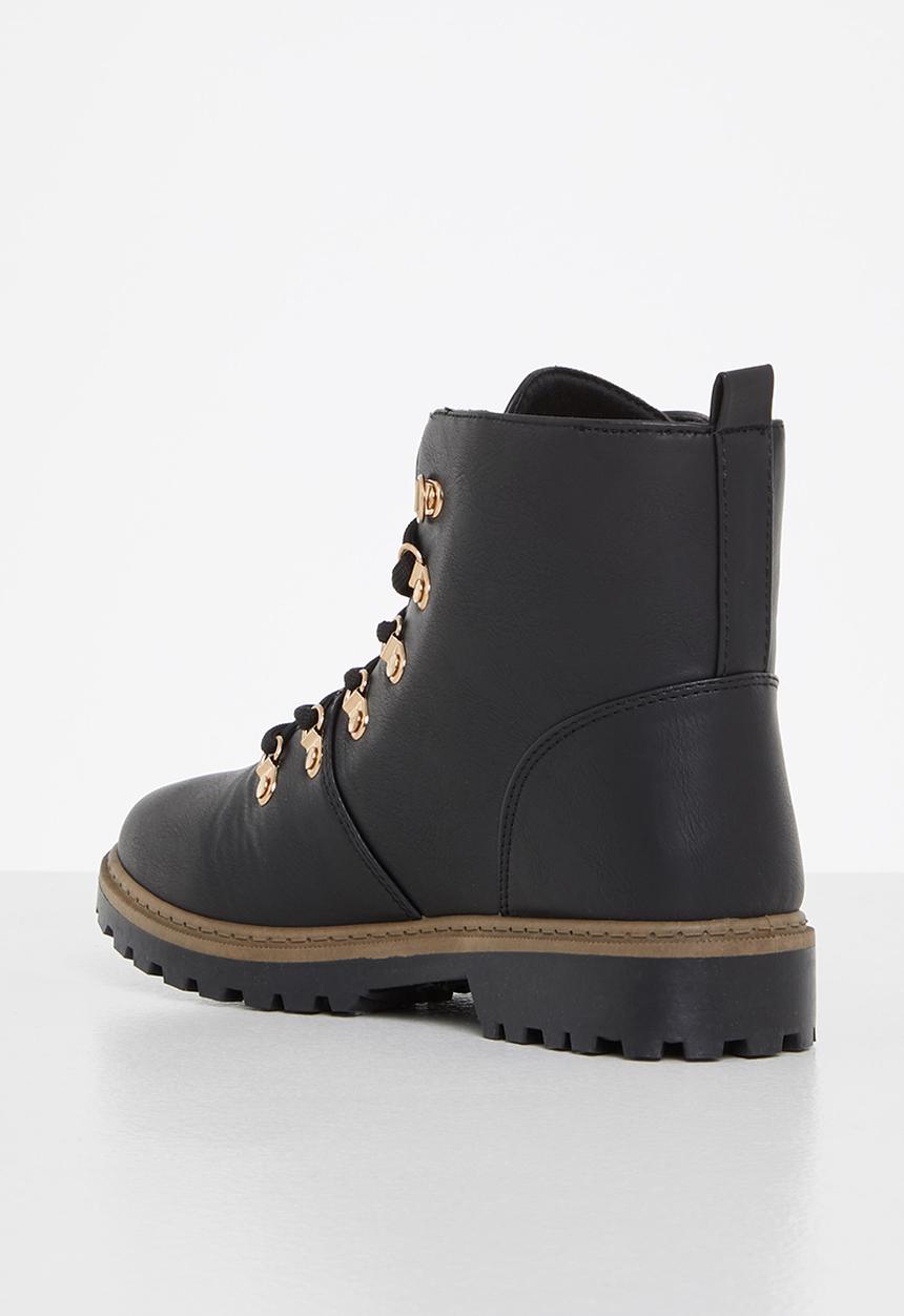 Seduction - Lace up hiking boot - black