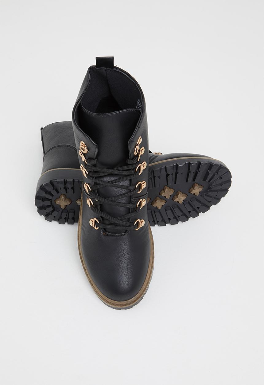 Seduction - Lace up hiking boot - black