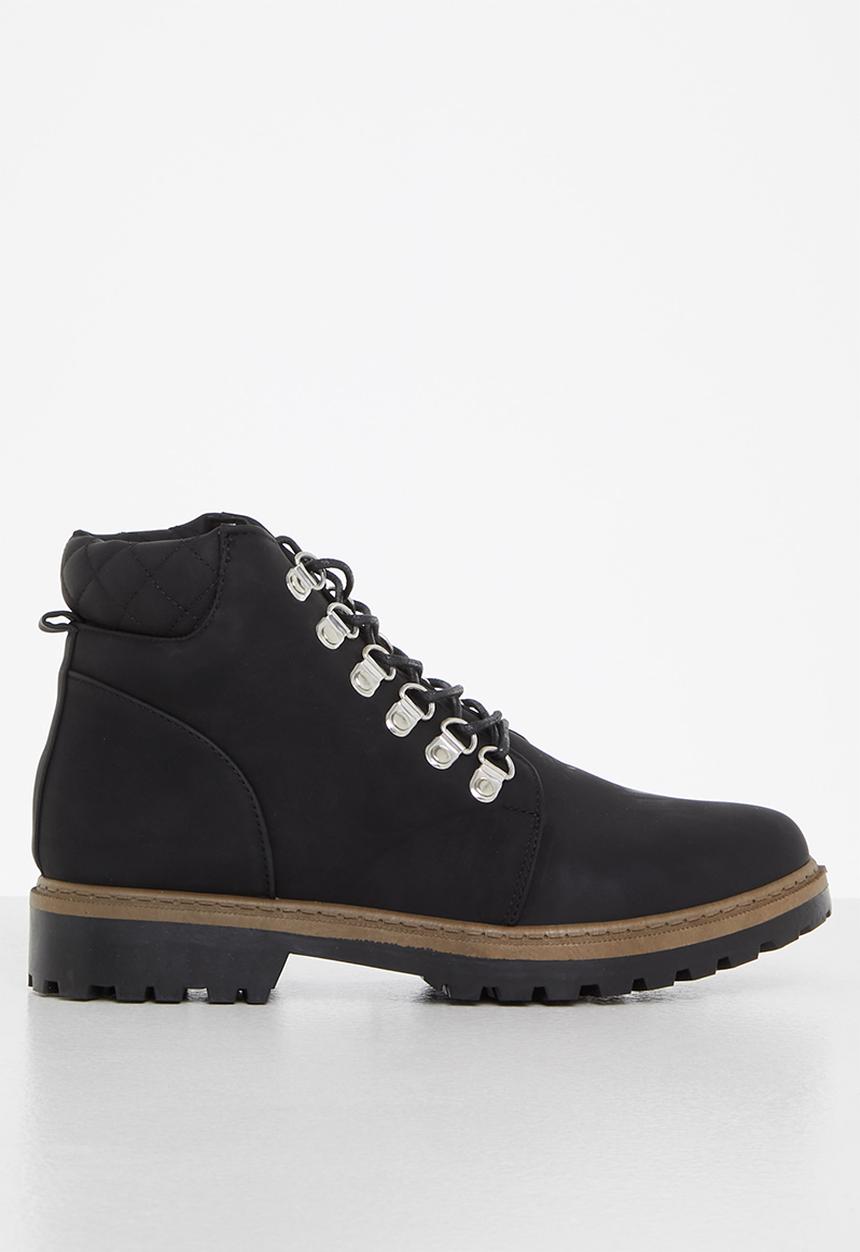 Seduction - Lace up hiking bootie - black