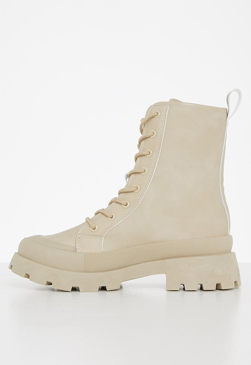 Seduction - Chunky hiking boot - beige 
