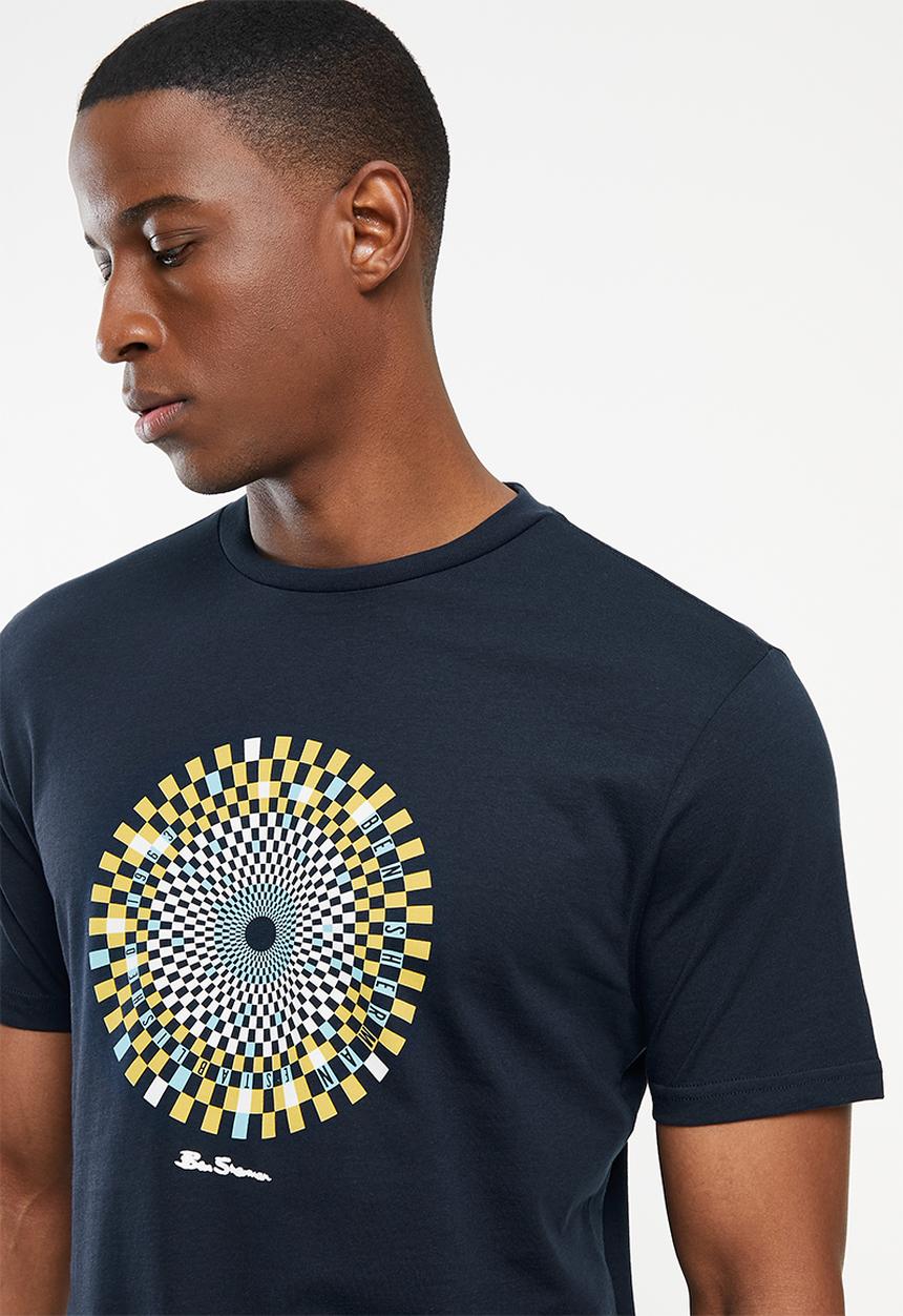 Ben Sherman - Ska check short sleeve target tee - navy