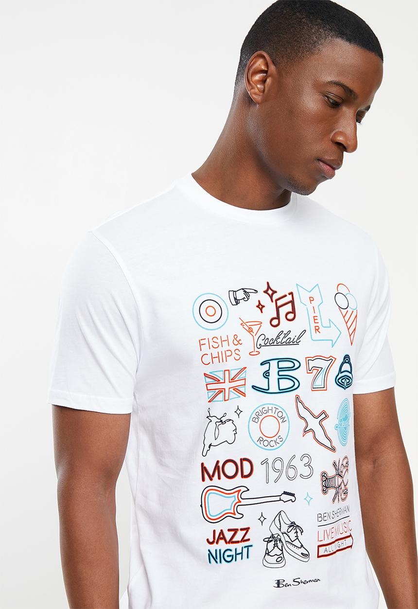 Ben Sherman - A night in brighton tee - white