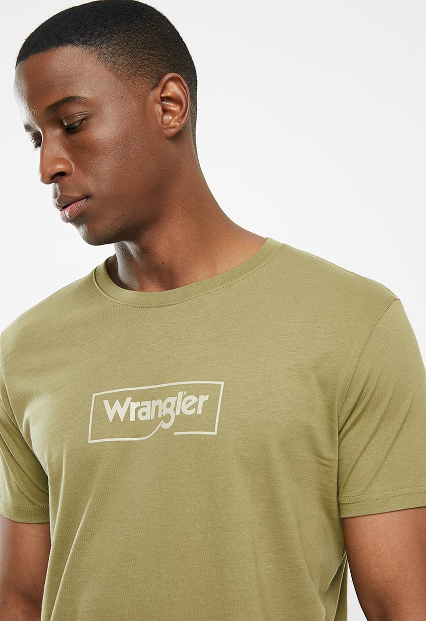 Wrangler - Box logo tee - dusty green