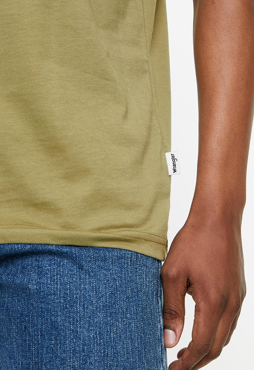Wrangler - Box logo tee - dusty green