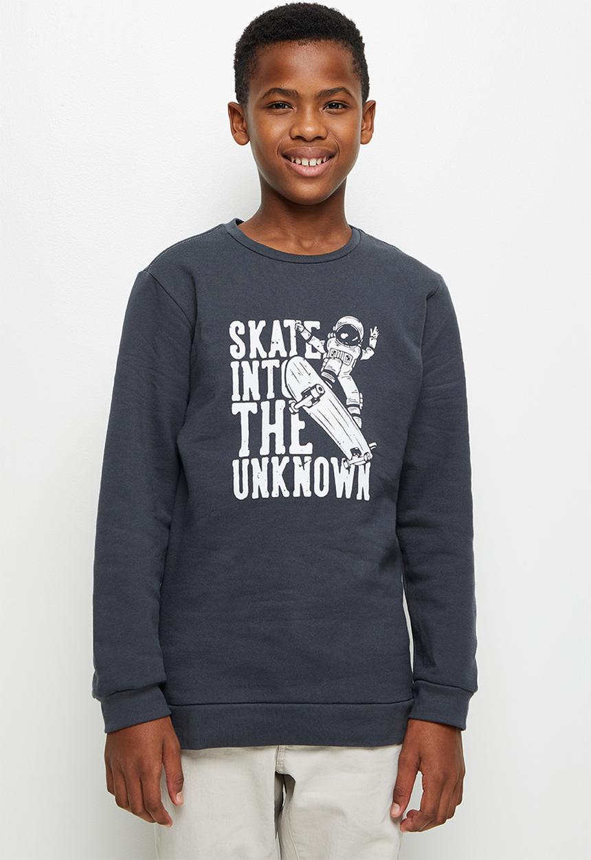 Rebel Republic - Boys crew graphic sweatshirt - charcoal