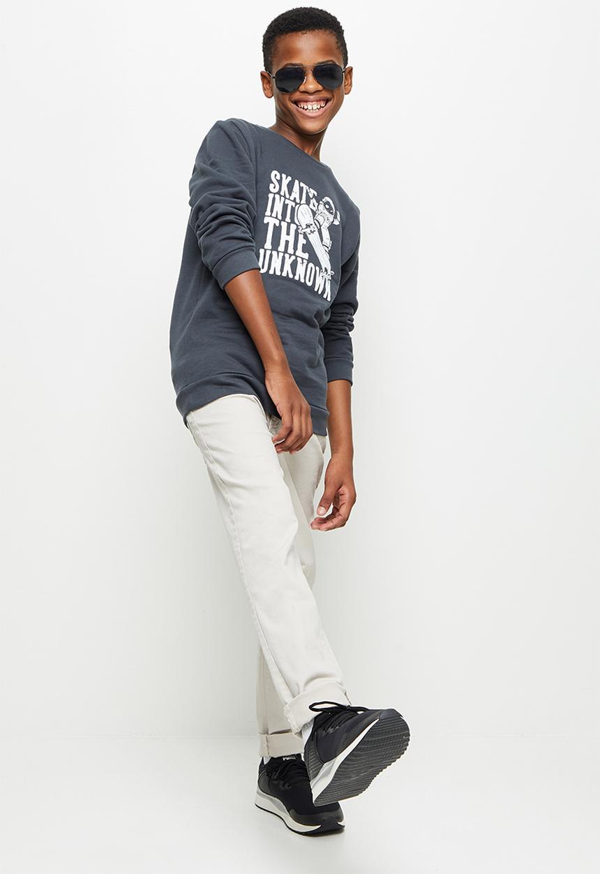 Rebel Republic - Boys crew graphic sweatshirt - charcoal