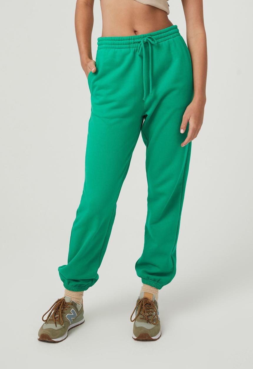 Cotton On - Plush gym track pant - kelly green