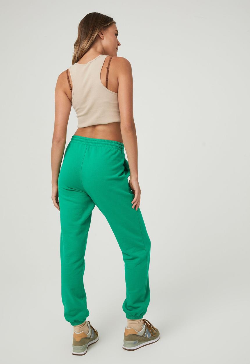 Cotton On - Plush gym track pant - kelly green