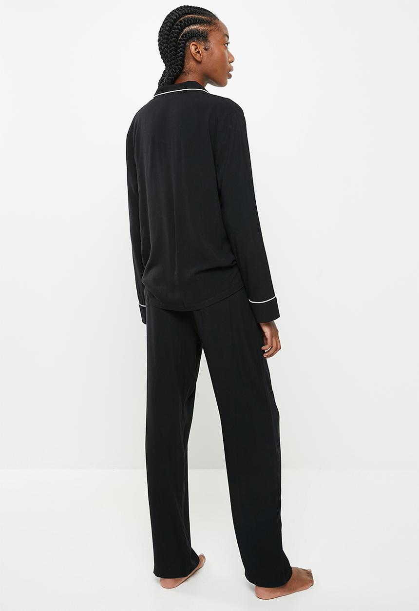 Superbalist - Sleep shirt & pants set - black