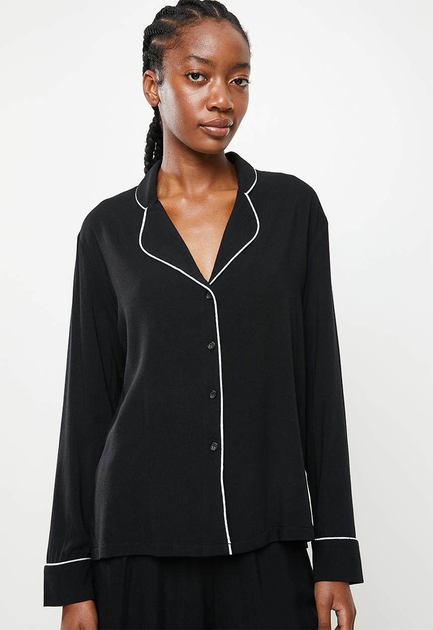 Superbalist - Sleep shirt & pants set - black