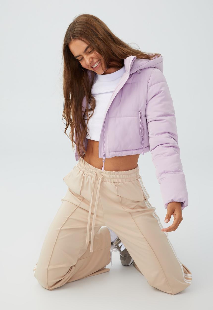 Cotton On - The recycled cropped mother puffer - pink orchid