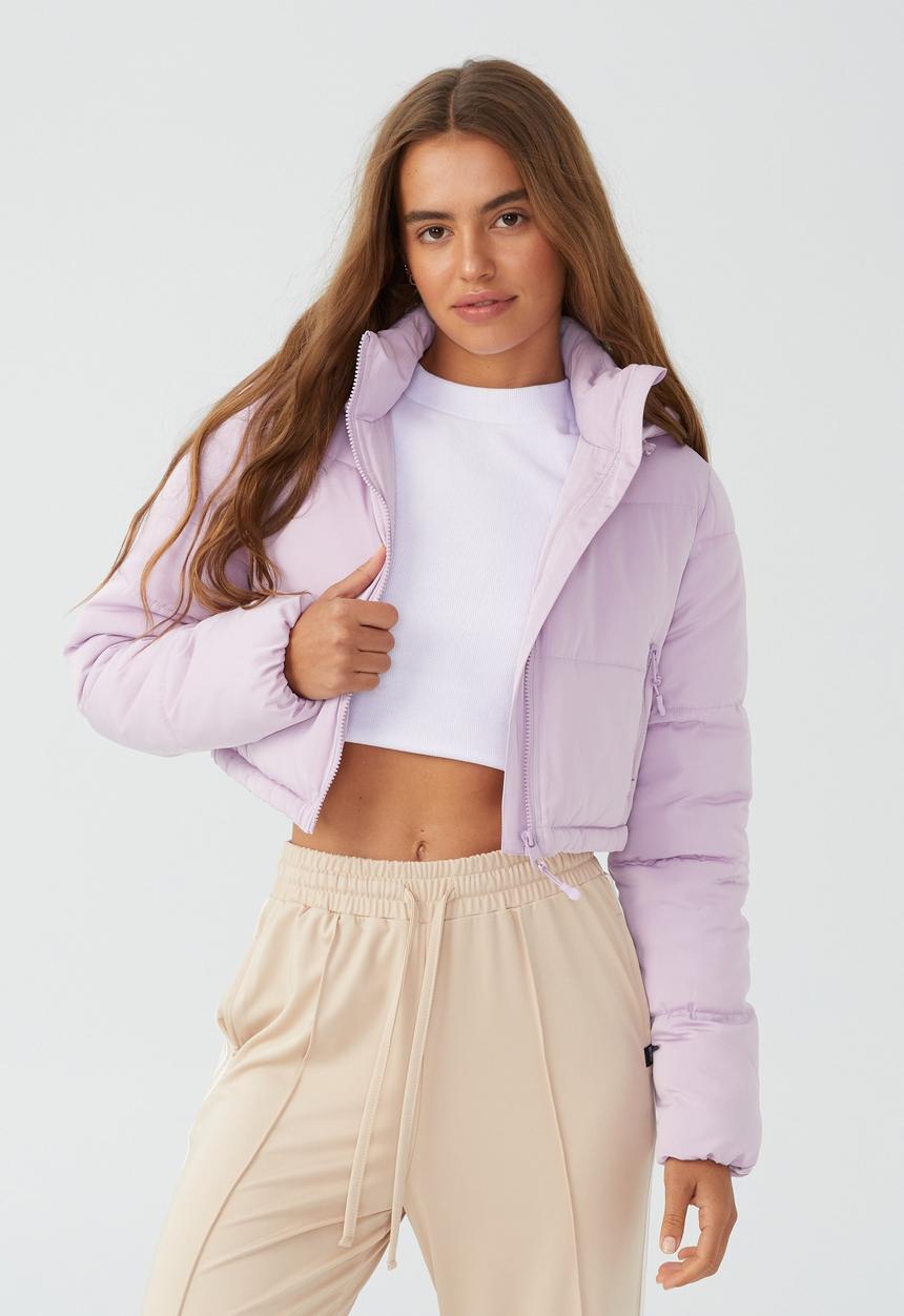 Cotton On - The recycled cropped mother puffer - pink orchid