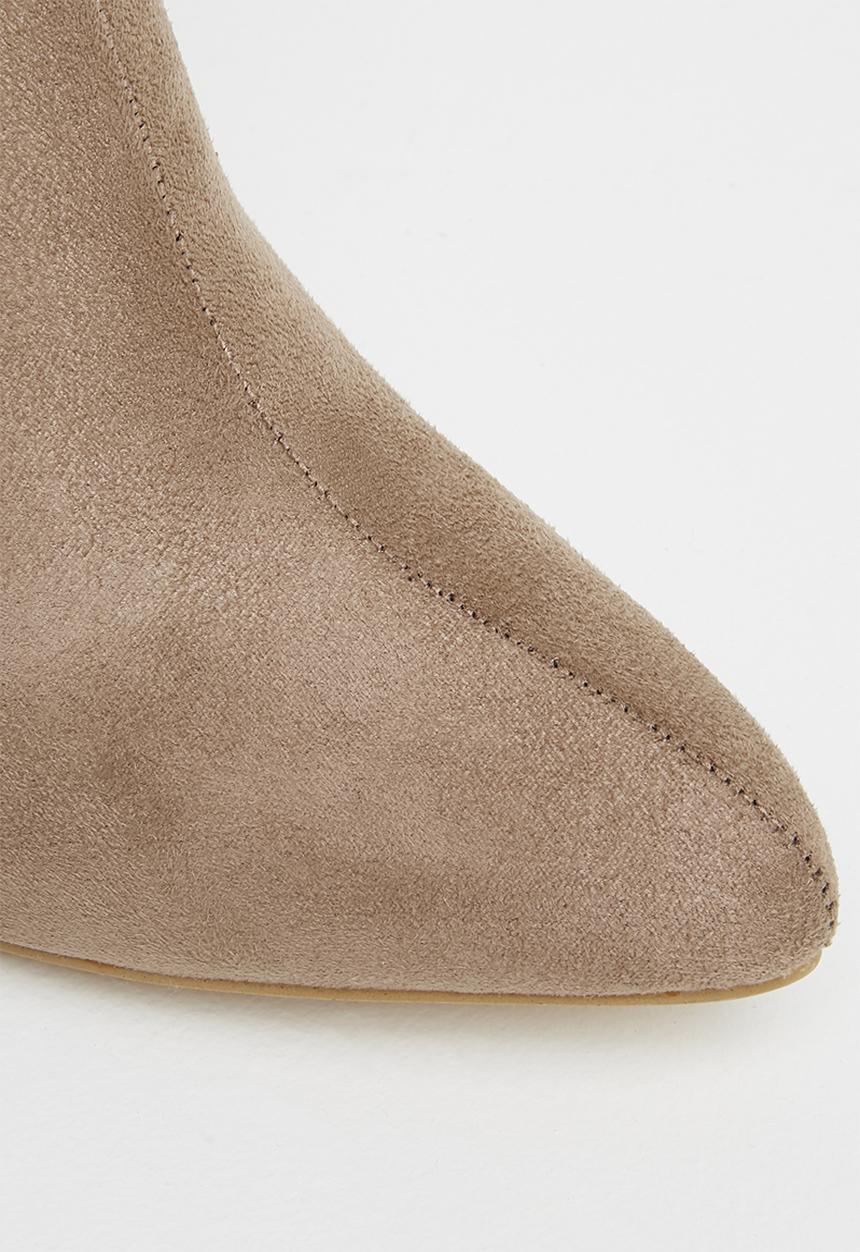 Jada - Pointed cone heel ankle boot - taupe
