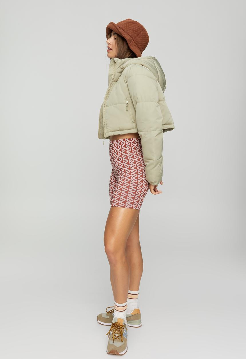 Cotton On - The recycled cropped mother puffer - asparagus