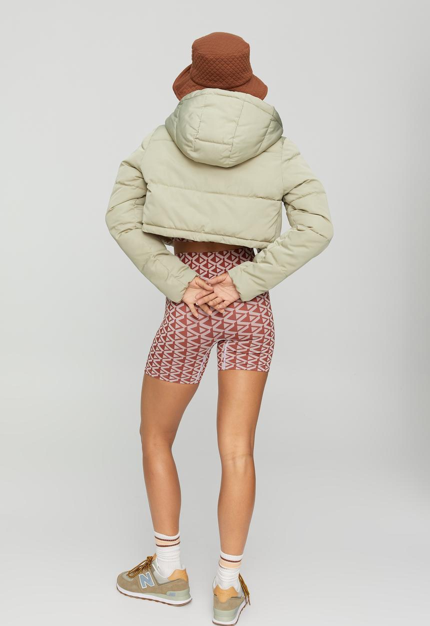 Cotton On - The recycled cropped mother puffer - asparagus