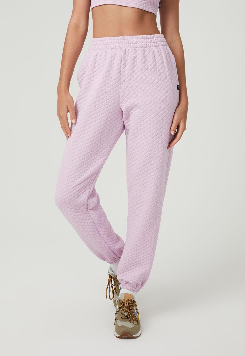 Cotton On - Quilted gym track pant - pink orchid quilted