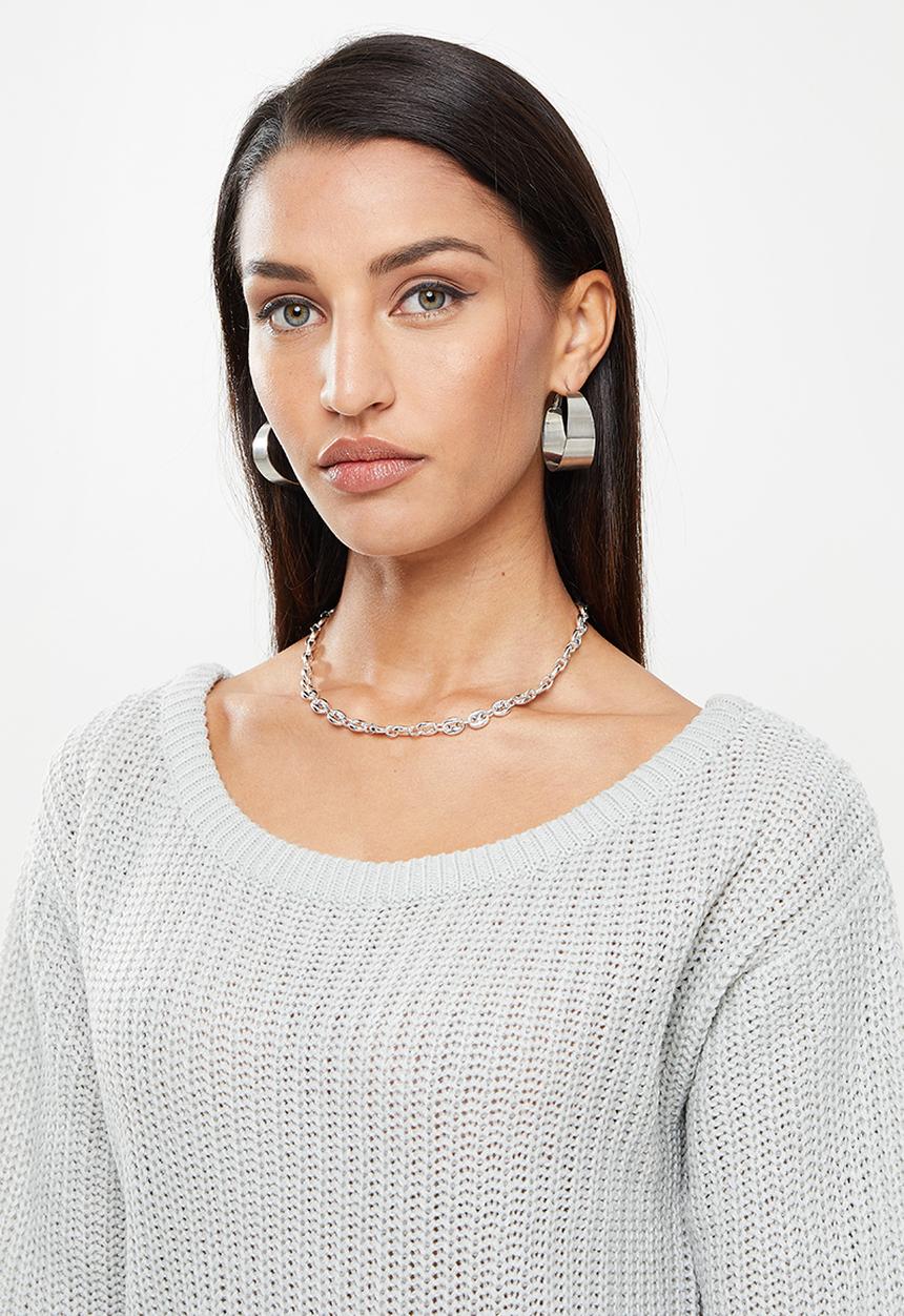 Missguided - Petite recycled ayvan jumper dress - light grey