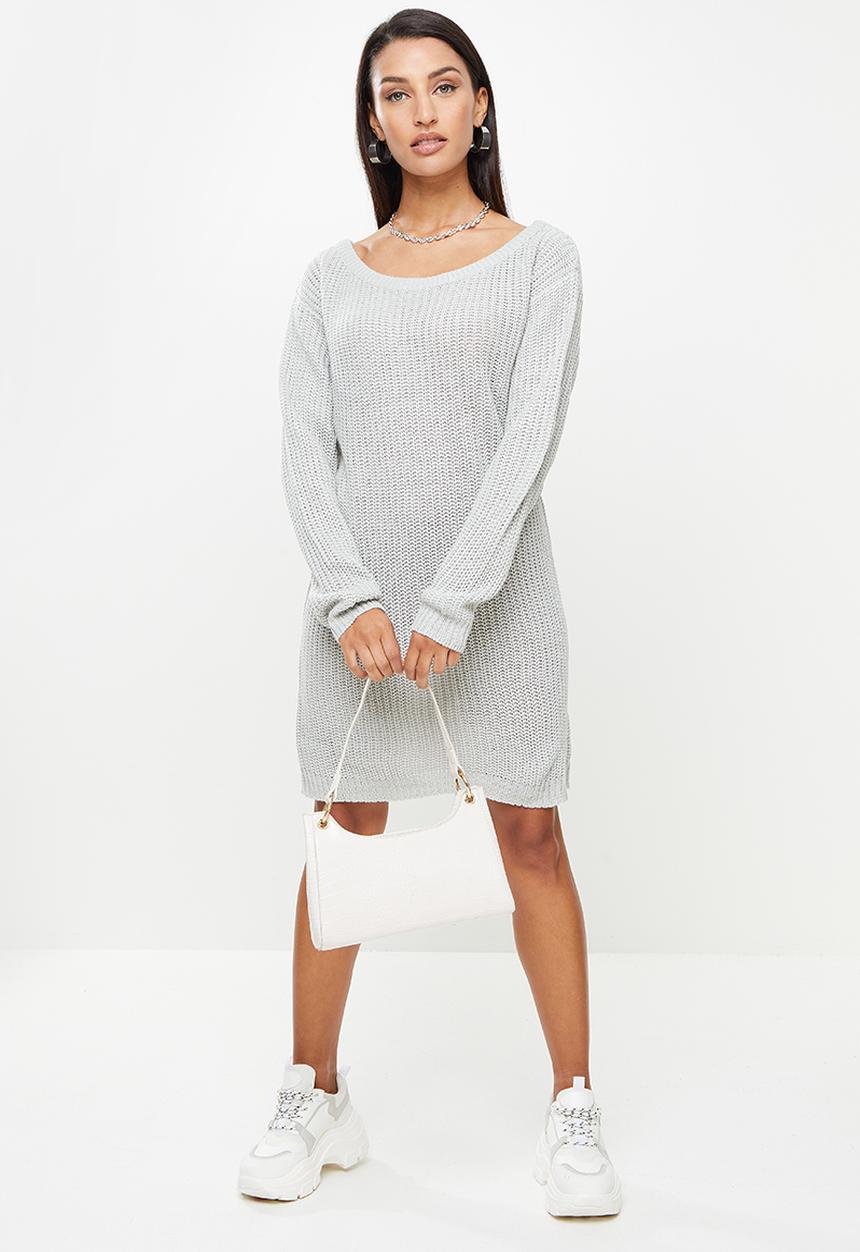 Missguided - Petite recycled ayvan jumper dress - light grey