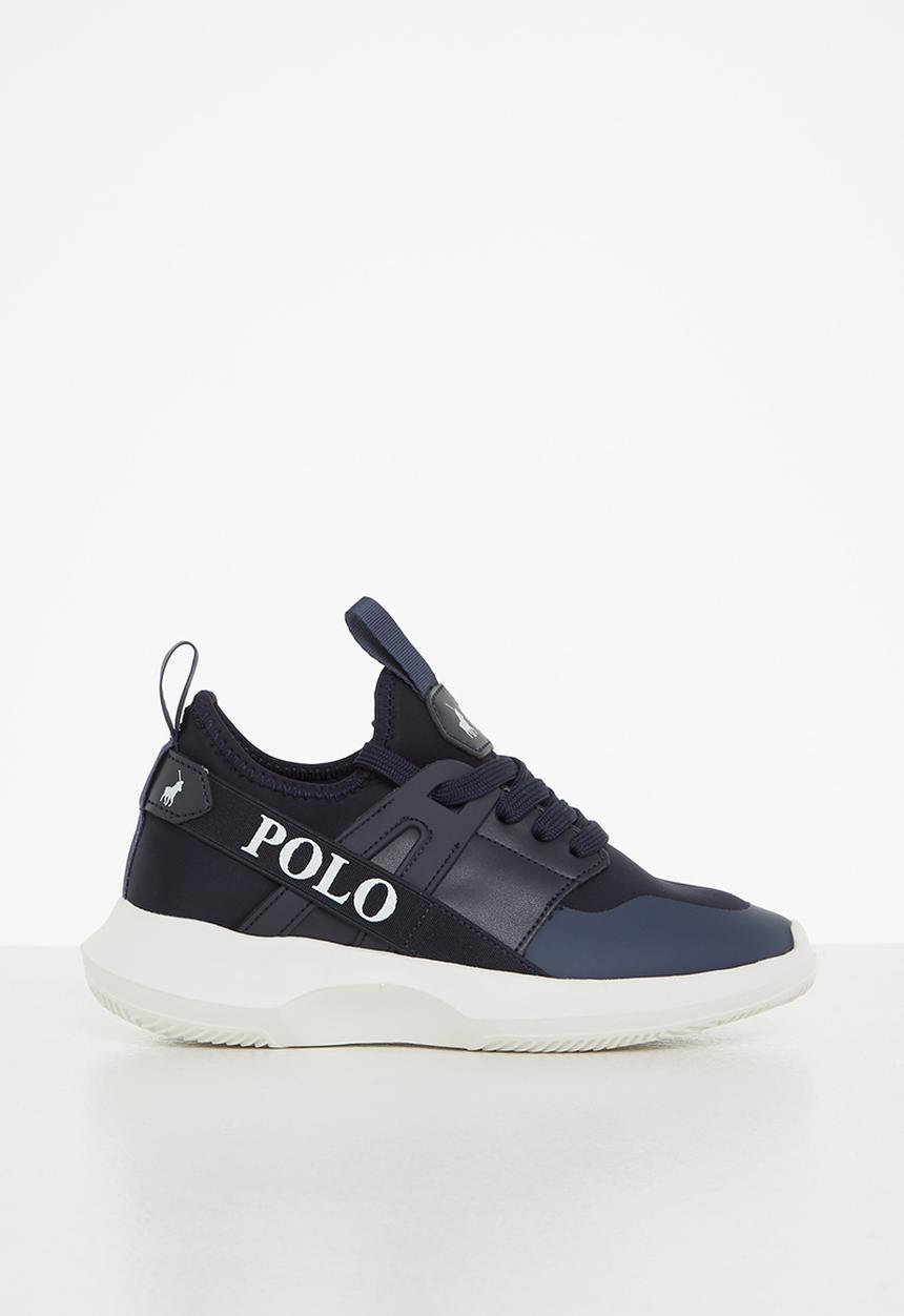POLO - Kids elastic lace up knit sneaker - navy