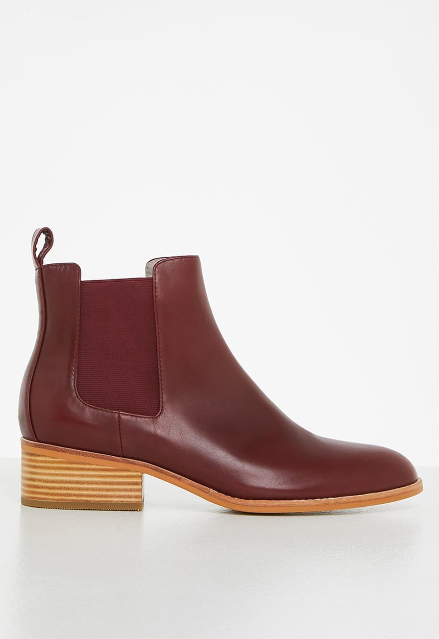 Julz - Leah leather chelsea boot - burgundy